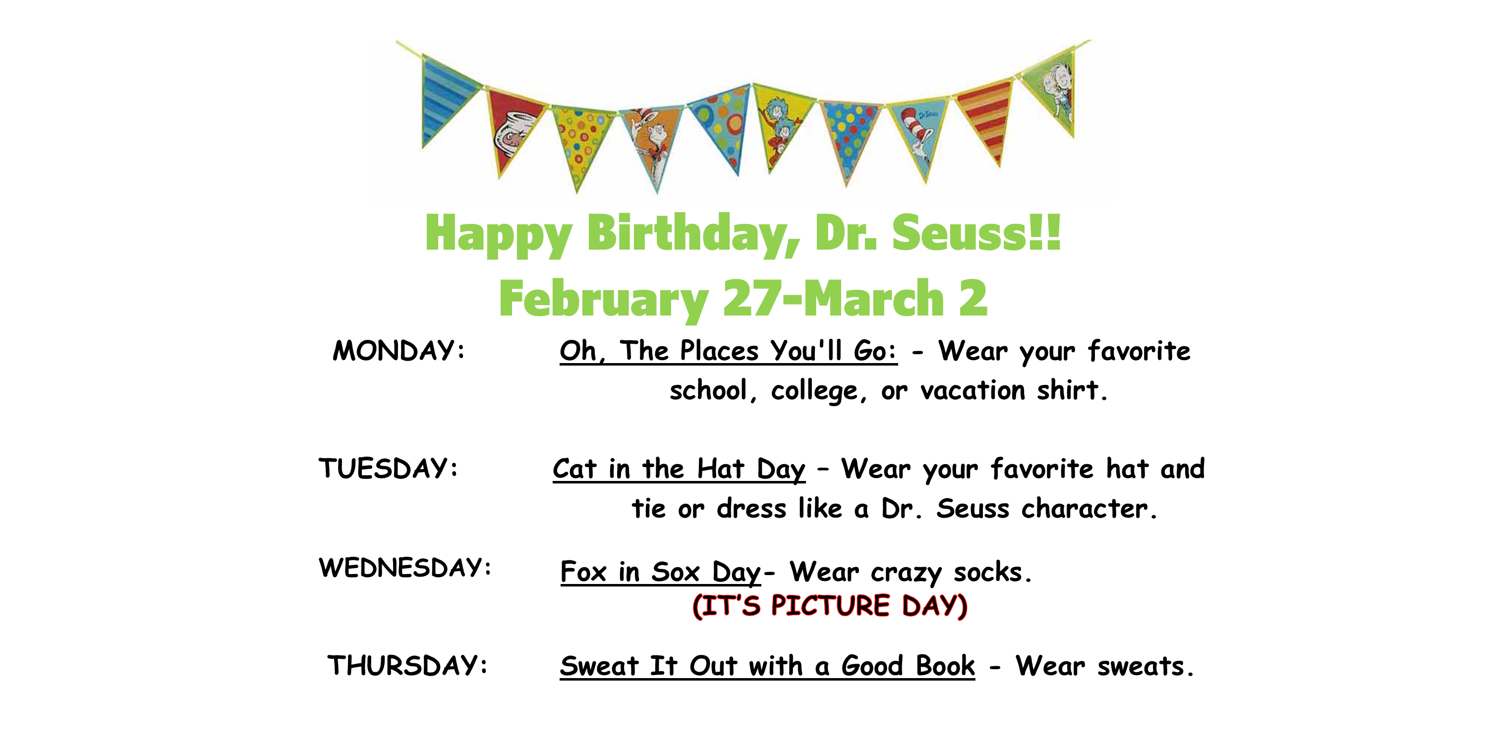 Dr. Seuss Week Kimberly School District